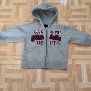 GAP Gray Kids Hoodie with Maroon Accents